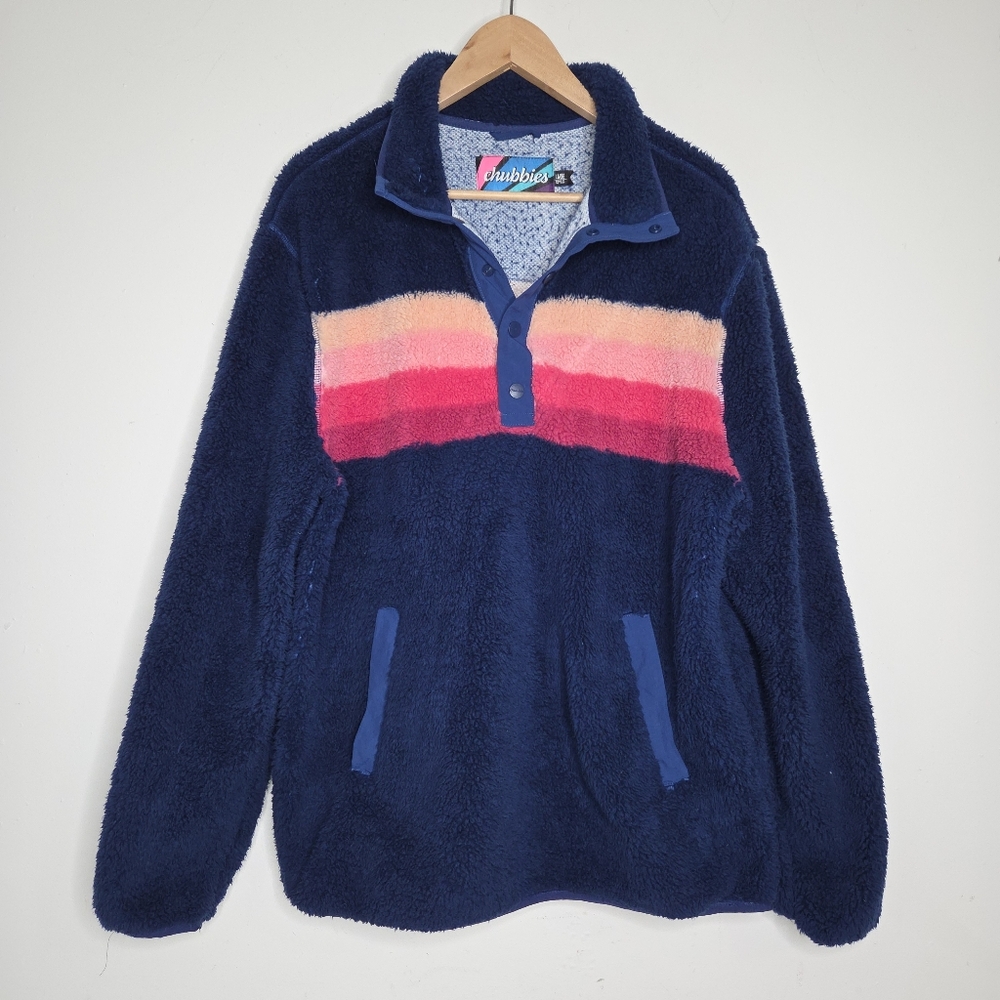 Chubbies Fleece Size Large Snap Buttons Pull Over